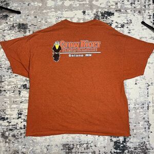 Harley Davidson Orange Shirt Men Sz 3XL Delano MN Crow River Closed Shop Biker